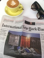 A flat white and the International NYT at The Fields Beneath under Kentish Town West station